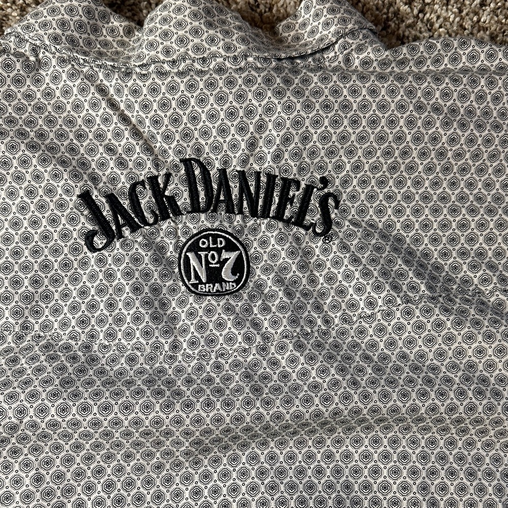 Jack Daniels White and Gray Patterned Men's Shirt